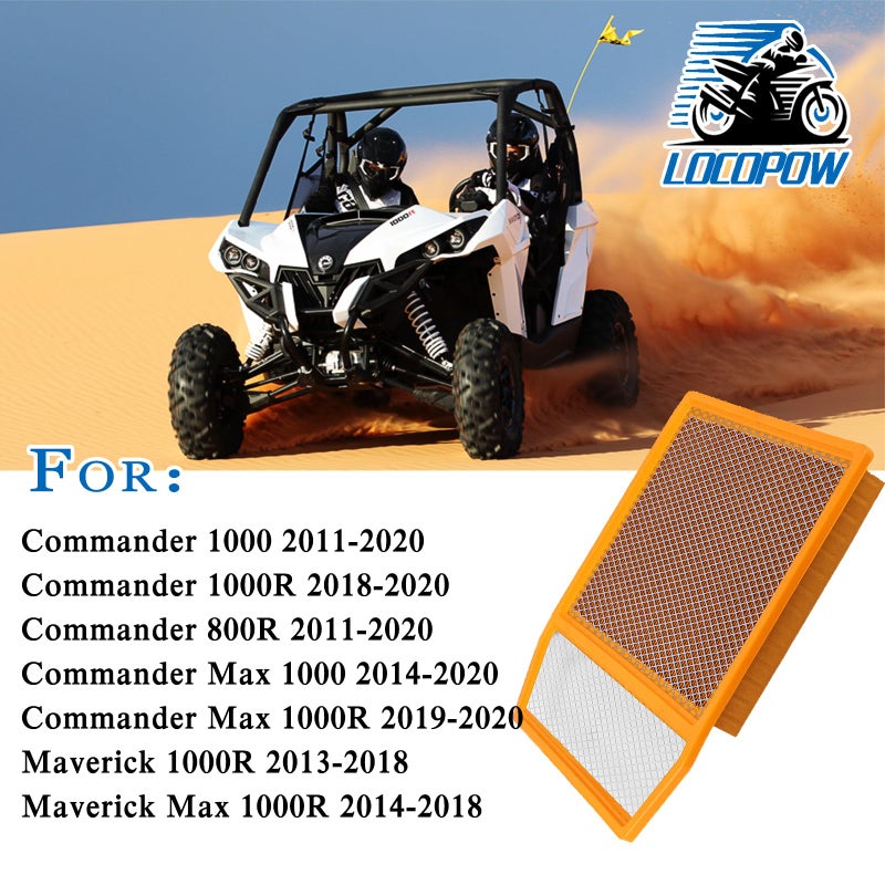 LOCOPOW 707800327 Air Filter for Can Am Commander Maverick 1000 1000R 800R Max X XT XTP XDS XMR XRS XXC DPS LTD 2011 2012 2013 2014 2015 2016 2017 2018 2019 2020 - Image 3